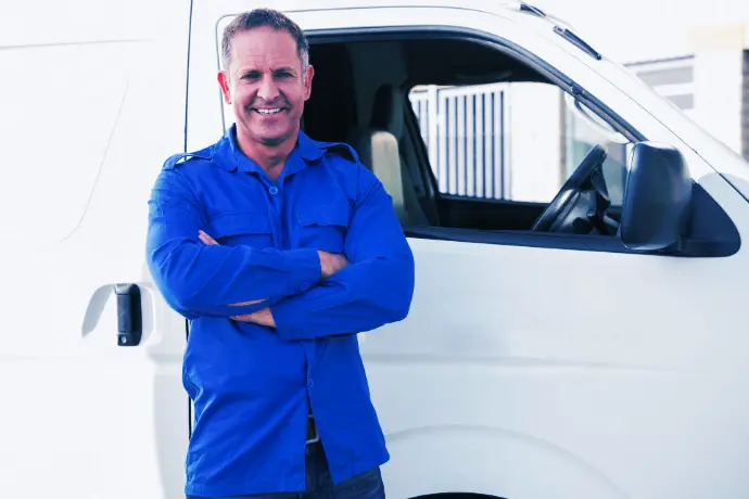 Field technician voor een servicewagen met een mobiel device