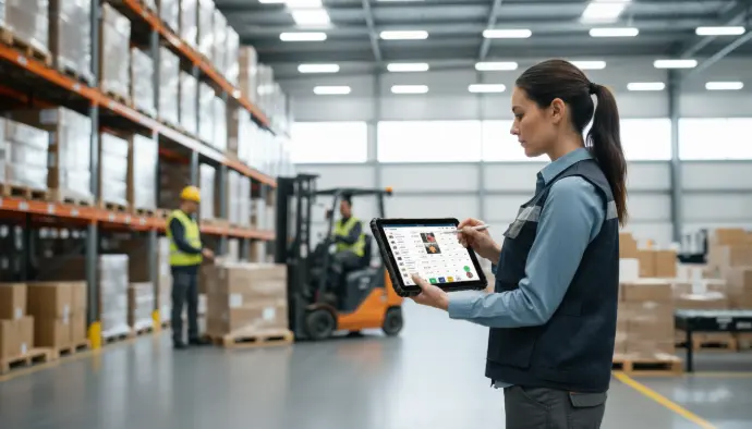 PaceBlade oplossingen voor magazijnbeheer PaceBlade tablet in een magazijnomgeving