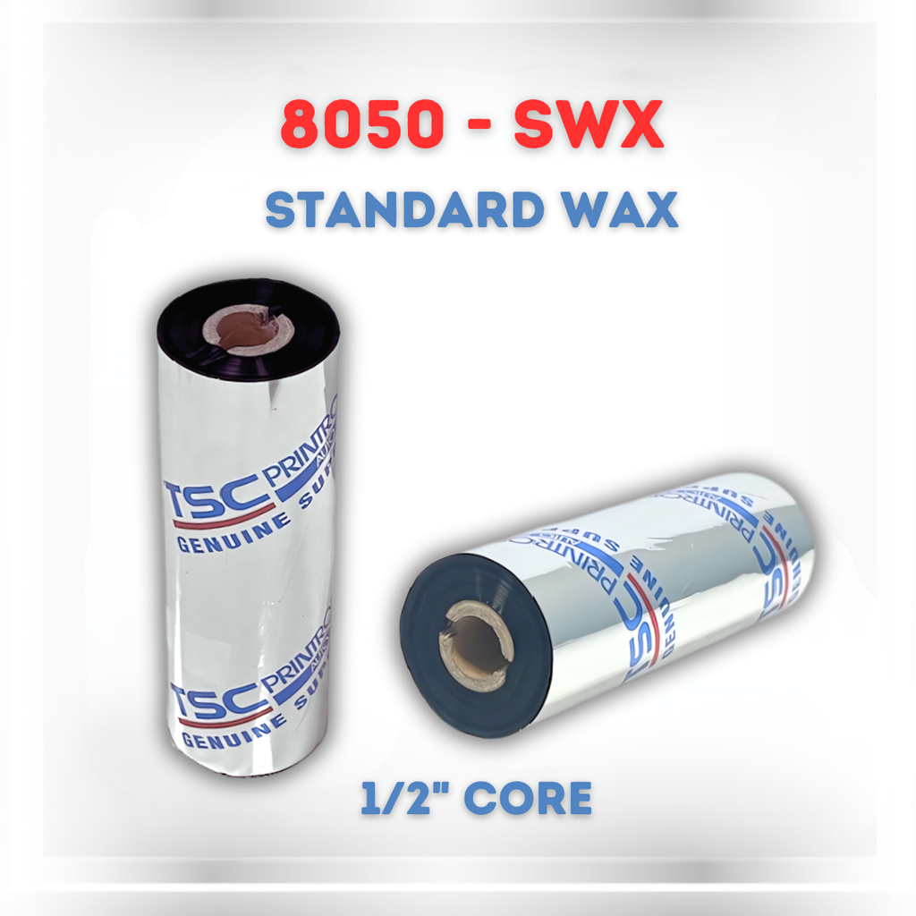 110mm x 110M 8050-SWX STANDARD WAX,1/2"CORE,notches,24 ROLLS/CTN